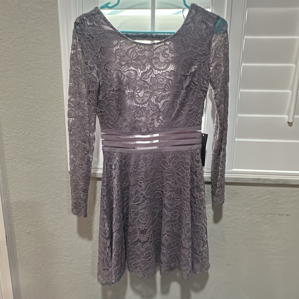 Formal Dress Mauve Lavendar Lace, Size 0
